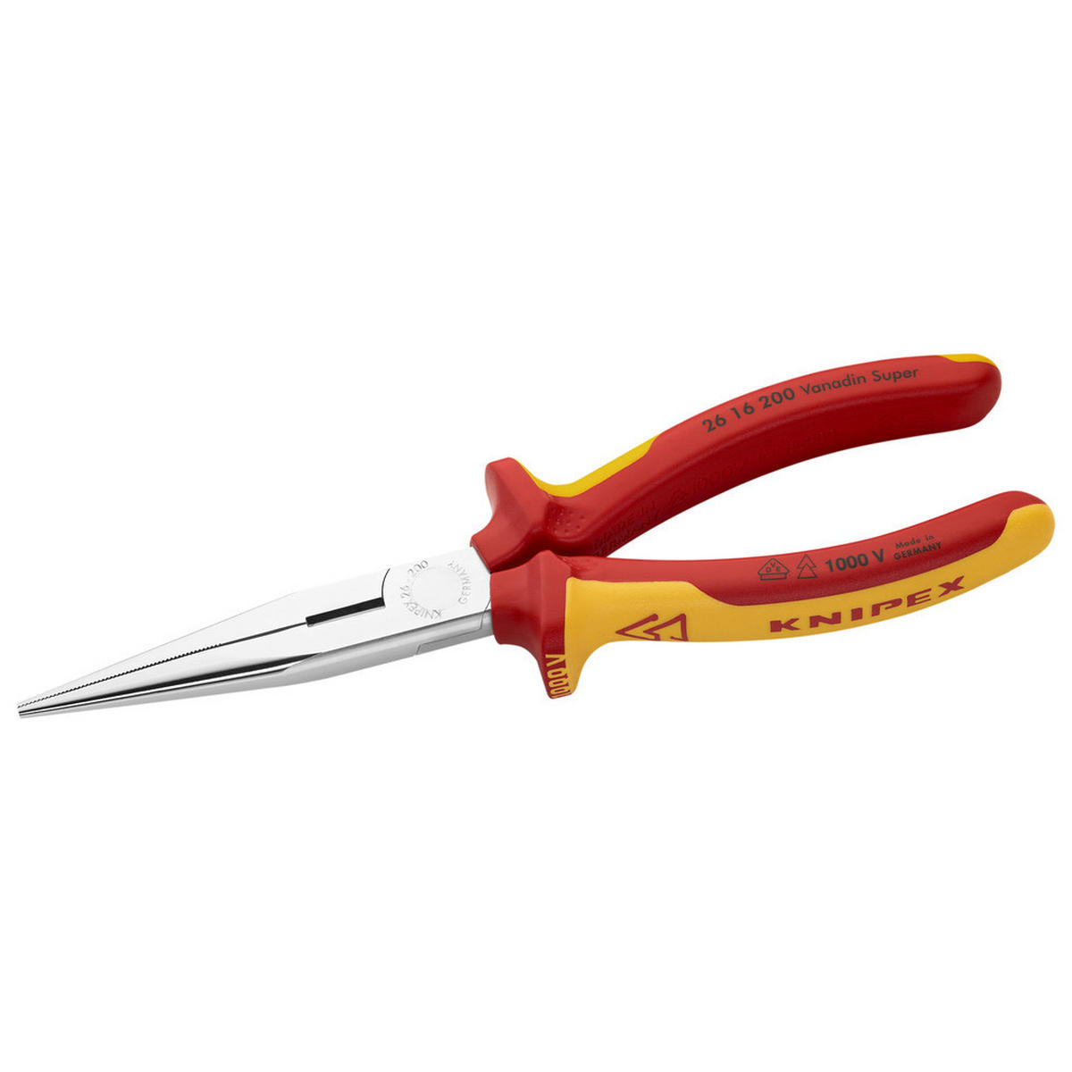STORCHSCHNABELZANGE, DIN ISO 5745, VDE-isoliert, gerade, 200 mm - Multicolor, Kunststoff (200/56/19cm) - KNIPEX