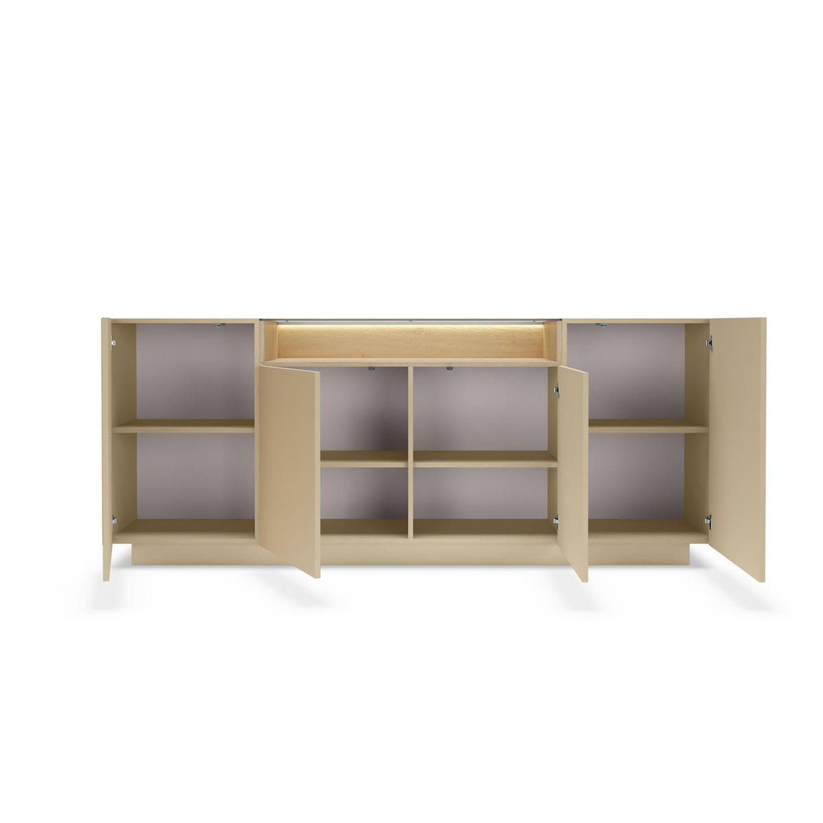 KOMMODE Kiro Braun, Sideboard mit LED - Braun, Holzwerkstoff (203/83/40cm) - Bettso