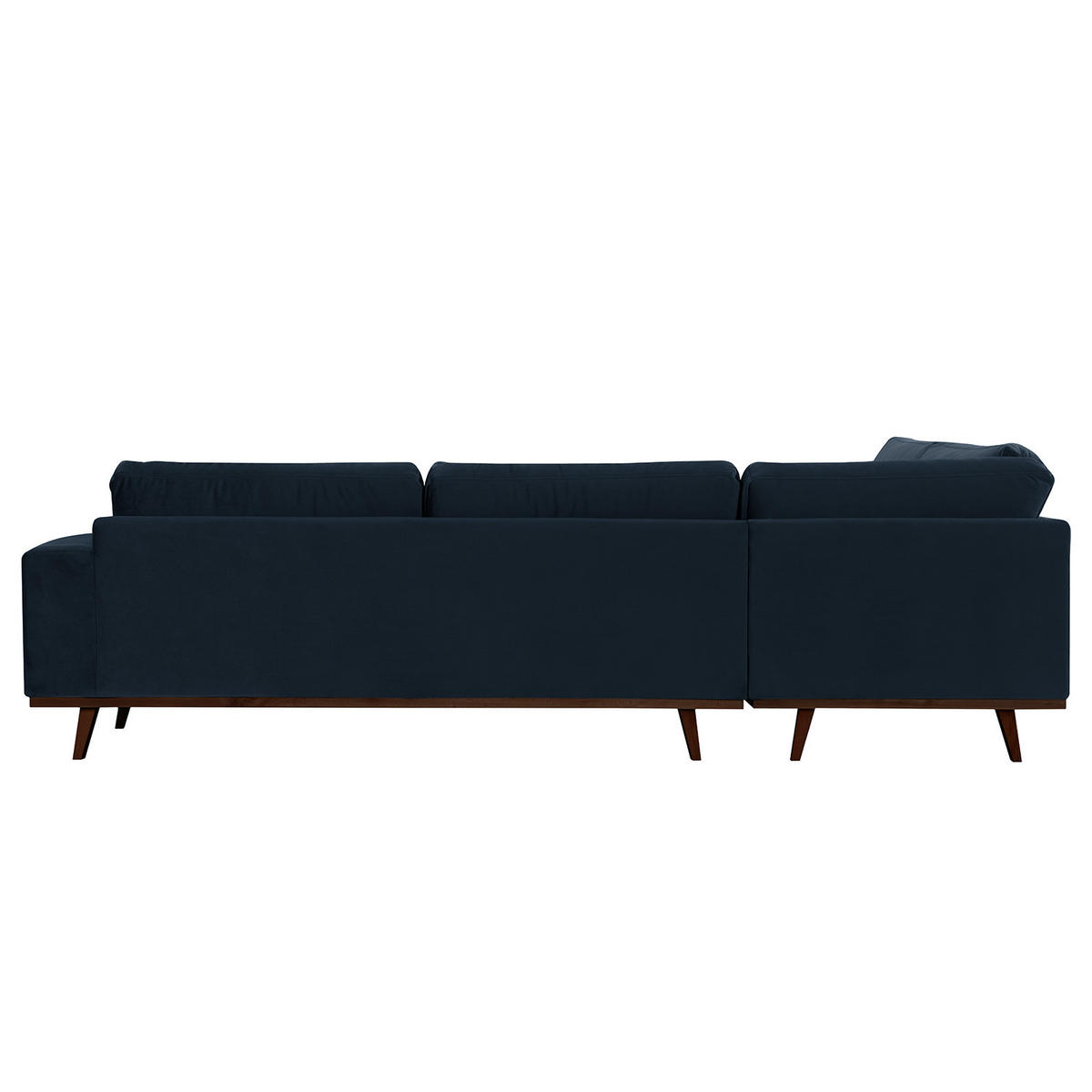 ECKSOFA mit Ottomane - Buchefarben/Dunkelblau, Buchenholz/Textil (287/219cm) - home24