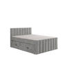 BOXSPRINGBETT VELTRA mit Topper und Bettkasten, Grau, 140x200 cm - Grau, Textil (140/200cm) - KS Home Concept