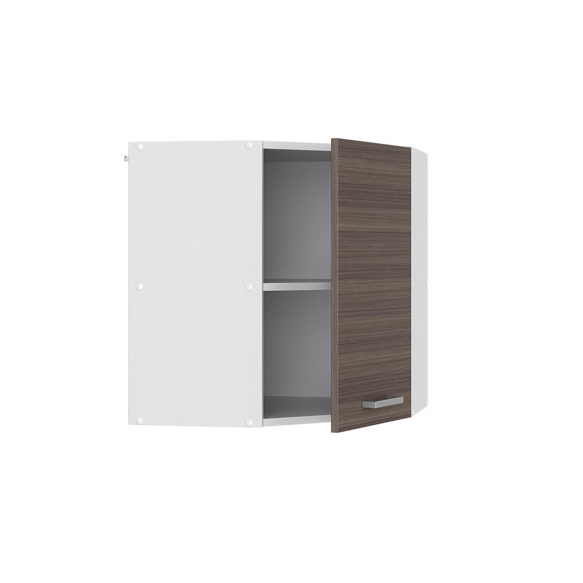 ECKHÄNGESCHRANK R-Line Grau 57 cm - Weiß/Braun, Holzwerkstoff (57/60/34.1cm) - Vicco