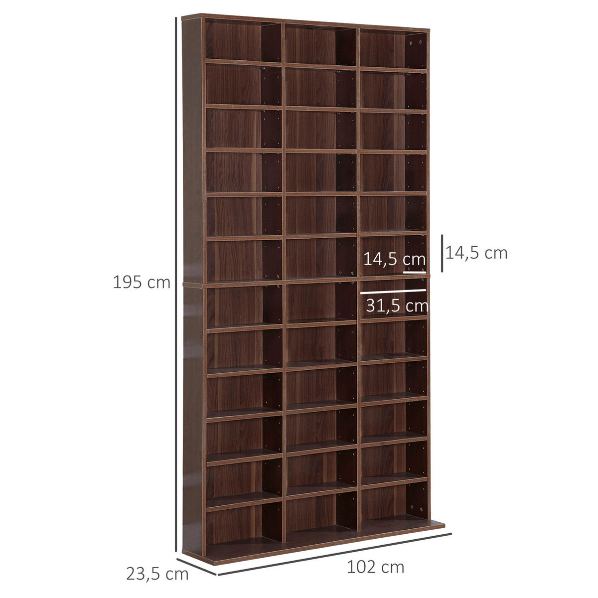 CD-REGAL DE-14403 36 Fächer, verstellbare Böden Braun - Braun, Holzwerkstoff (24/195/102cm) - ComfortXL