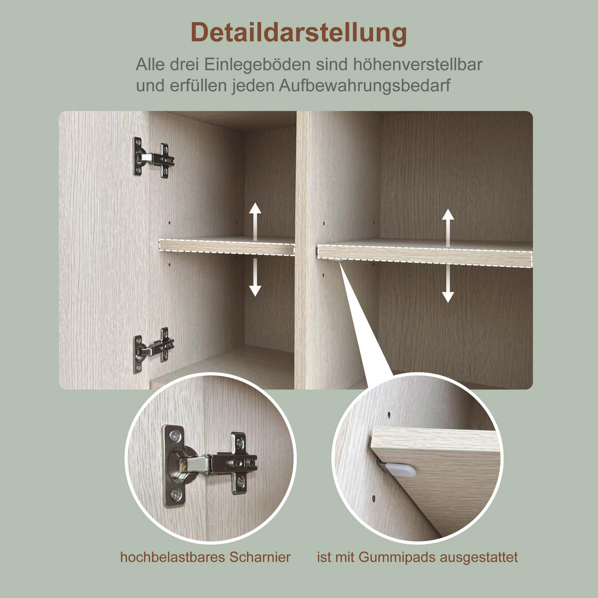 BUFFET 80/35/181 cm Weiß aus MDF mit Mikrowellenfach - Weiß, Holzwerkstoff (80/181/35cm) - OKWISH