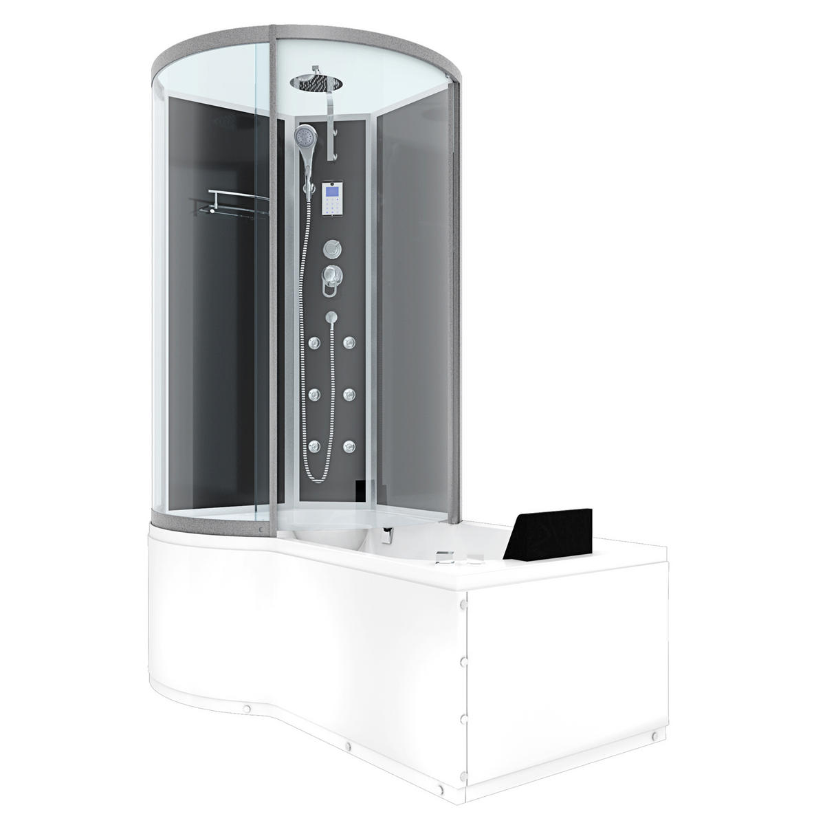 WHIRLPOOL Wanne Duschkabine sw K50-R31-WP-EC 100x1 - Schwarz, Glas/Kunststoff (170/225/98cm) - AcquaVapore by Sandra Jentho