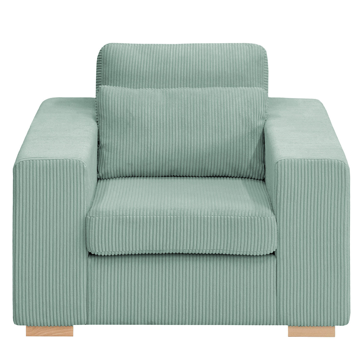 SESSEL - Buchefarben/Hellblau, Holz (104/85/104cm) - home24