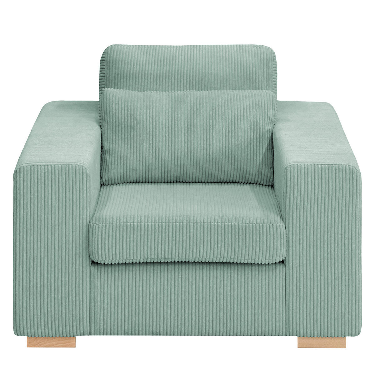 SESSEL - Buchefarben/Hellblau, Holz (104/85/104cm) - home24