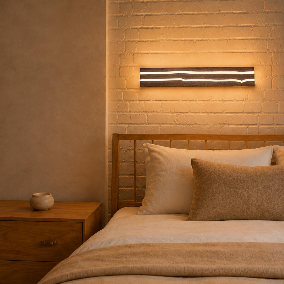 LED WANDLEUCHTE Vexmar 50/8/3 cm - Braun, Holz/Metall (8/3/50cm) - ZMH
