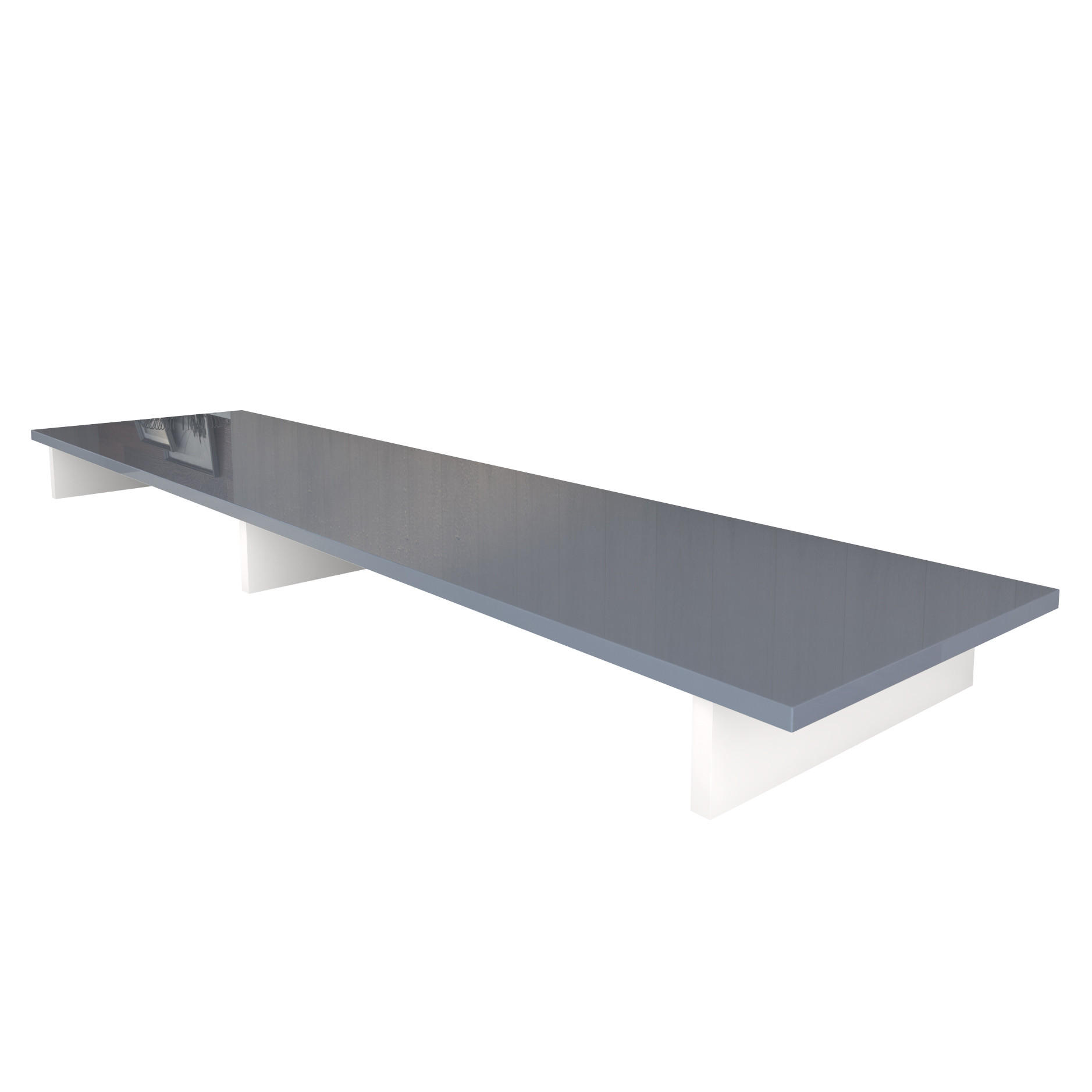 TVAUFSATZ Game Weiß matt / Grau Hochglanz - Grau, Holzwerkstoff (138.5/9.5/34.5cm) - Vladon