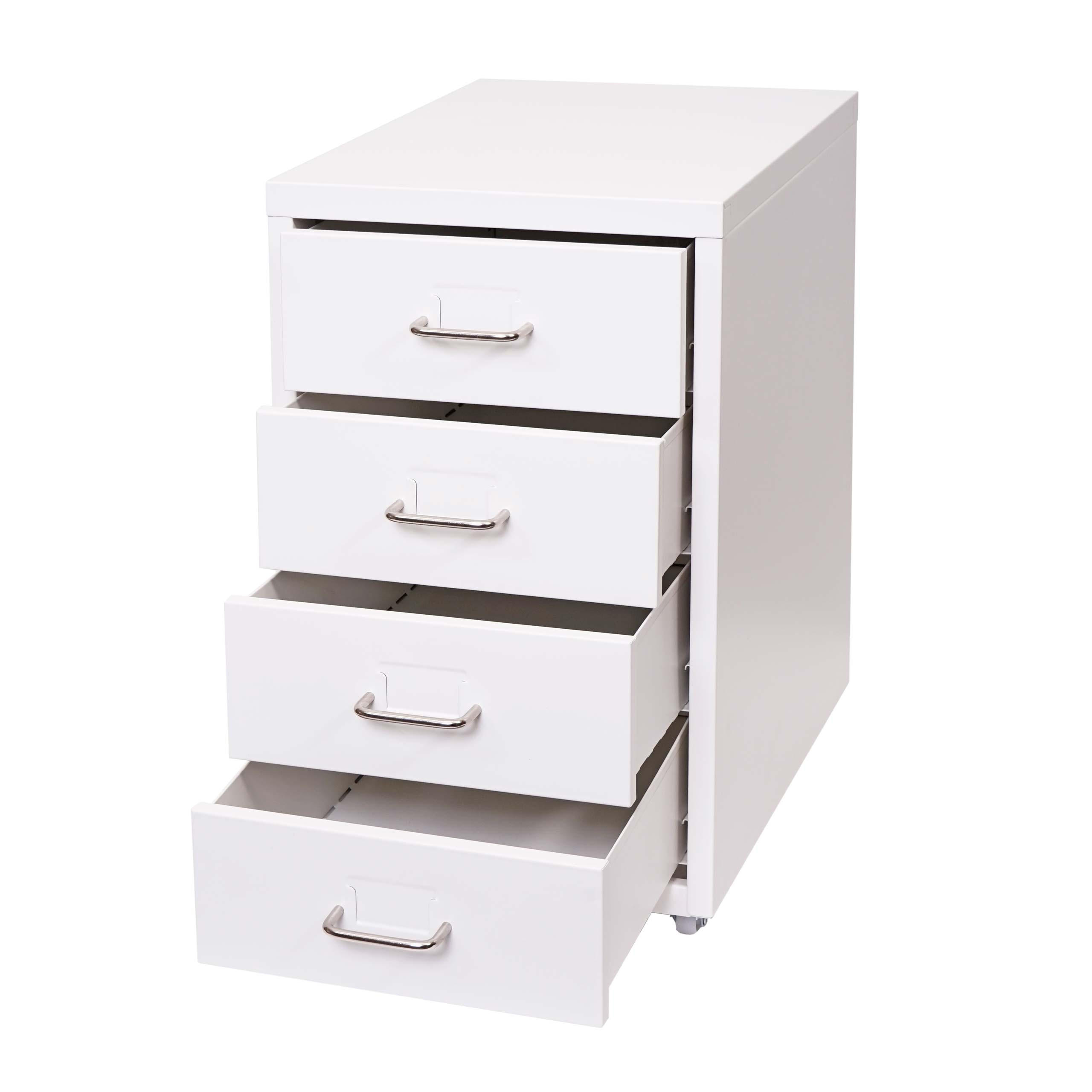 ROLLCONTAINER Housten 48x28x41cm 4 Schubladen Weiß - Weiß, Metall (28/48/41cm) - PROREGAL