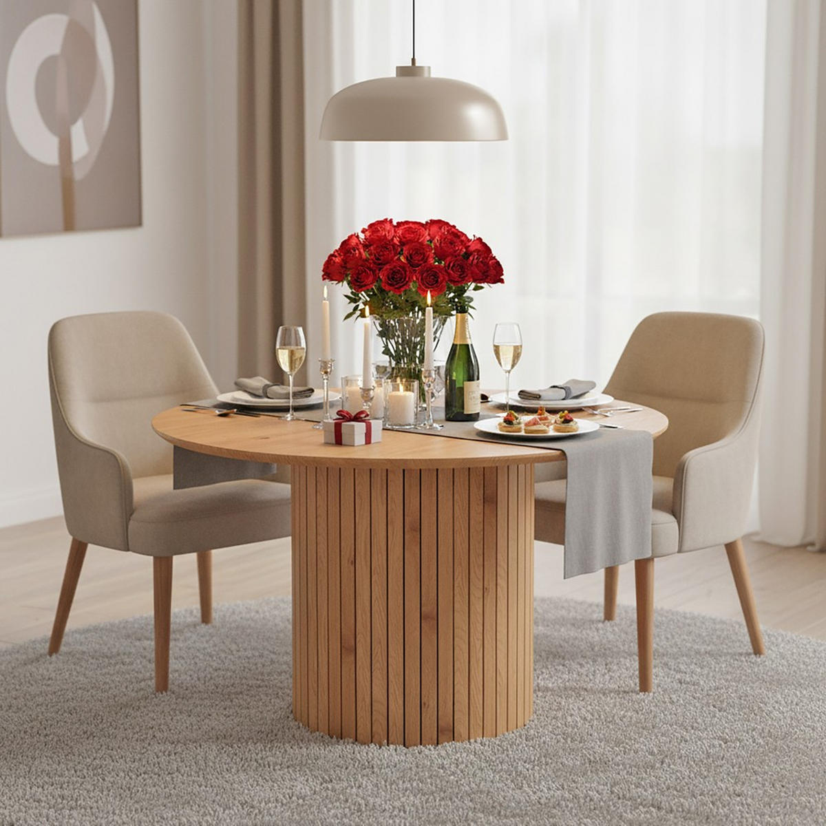 ESSTISCH BAHIA / Durchmesser120cm - Wildeiche Dekor - Eiche Artisan, Holzwerkstoff (120/120/77cm) - Weber Industries