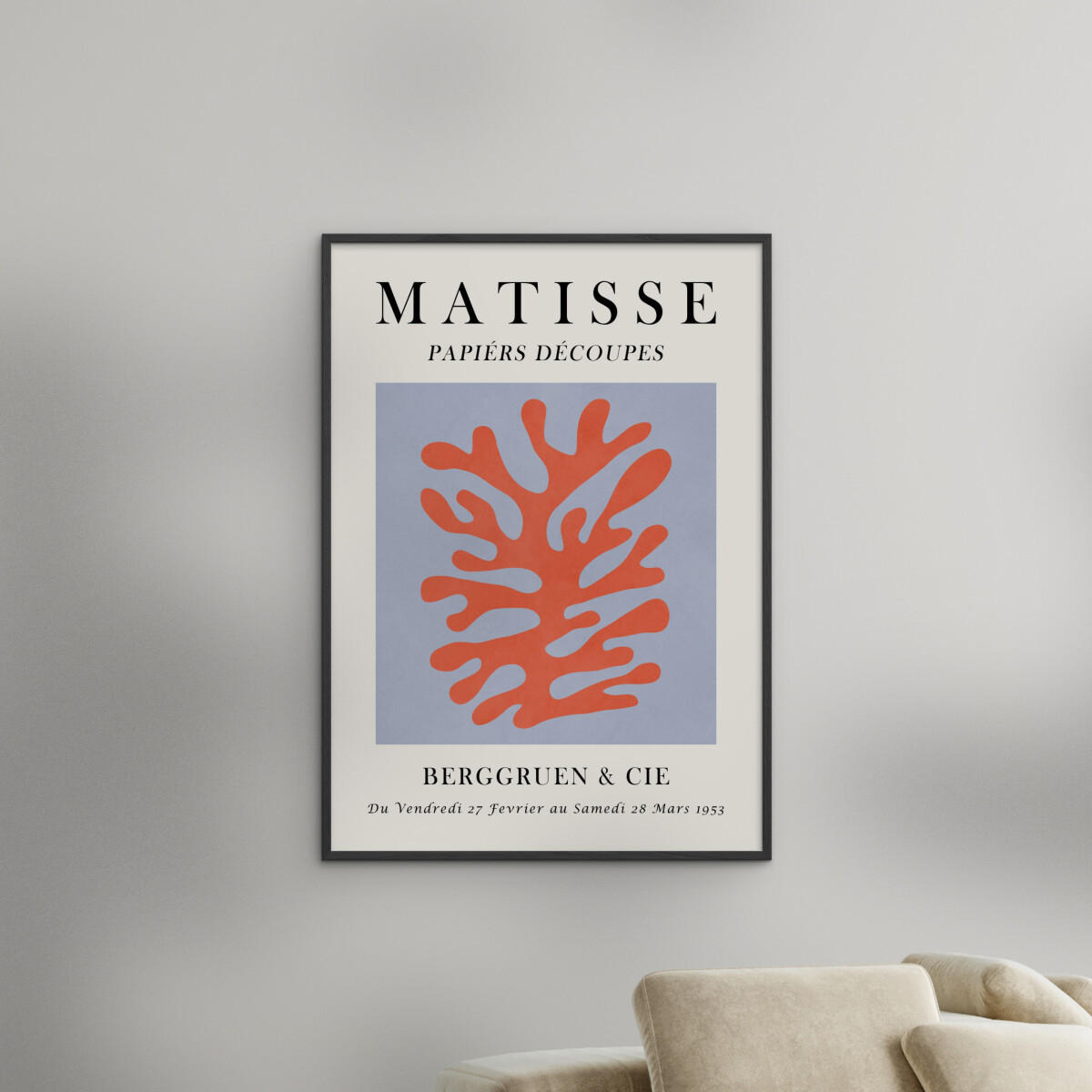 POSTER mit Rahmen Vitor Costa - Matisse floral Poster 8 - Multicolor/Schwarz, Holz/Papier (50/70cm) - Poster&Frame