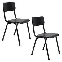 GARTENSTUHL Back To School Matte Schwarz - 2 er Set - Schwarz, Metall (43/82.5/49cm) - Zuiver