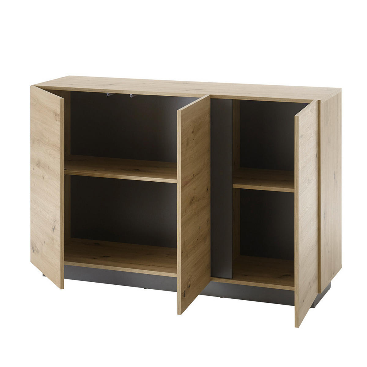 WOHNZIMMER-SET 6-TLG. Cardiff-61 - Braun, Holzwerkstoff (340/194/40cm) - Lomado