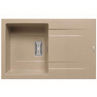 KÜCHENSPÜLE 79x50cm Einbauspüle Kartesio 45cm Unterschrank Küche Abtropffläche - Beige, Metall (50/21/79cm)
