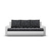 SOFA 3-SITZER MIT SCHLAFFUNKTION FORESTA, Schwarz + Grau - Schwarz/Grau, Textil (222/92/96cm)