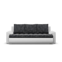 SOFA 3-SITZER MIT SCHLAFFUNKTION FORESTA, Schwarz + Grau - Schwarz/Grau, Textil (222/92/96cm)