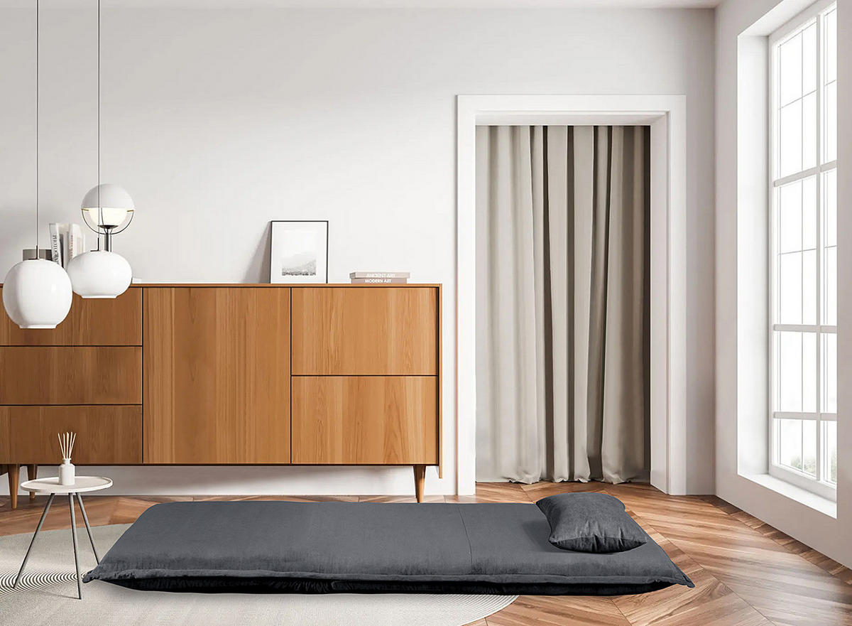 SCHLAFSESSEL - Anthrazit, Textil/Metall (100/73/85cm) - home24