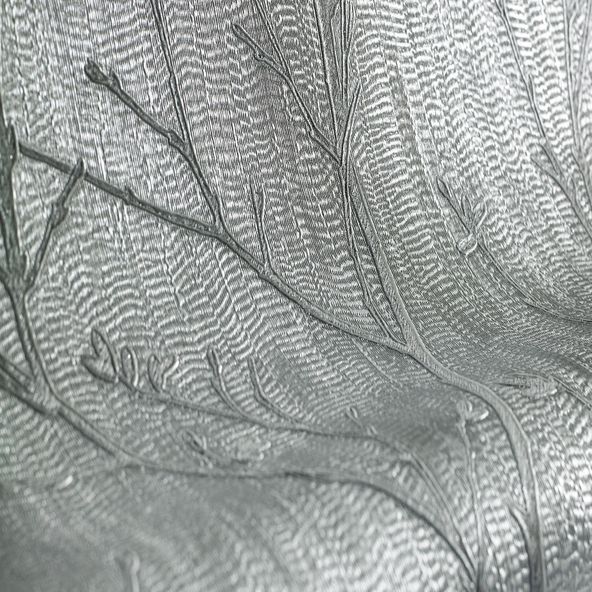 VLIESTAPETE Wasser Seide Sprig - Silberfarben, Papier/Kunststoff (52/1005cm) - Boutique