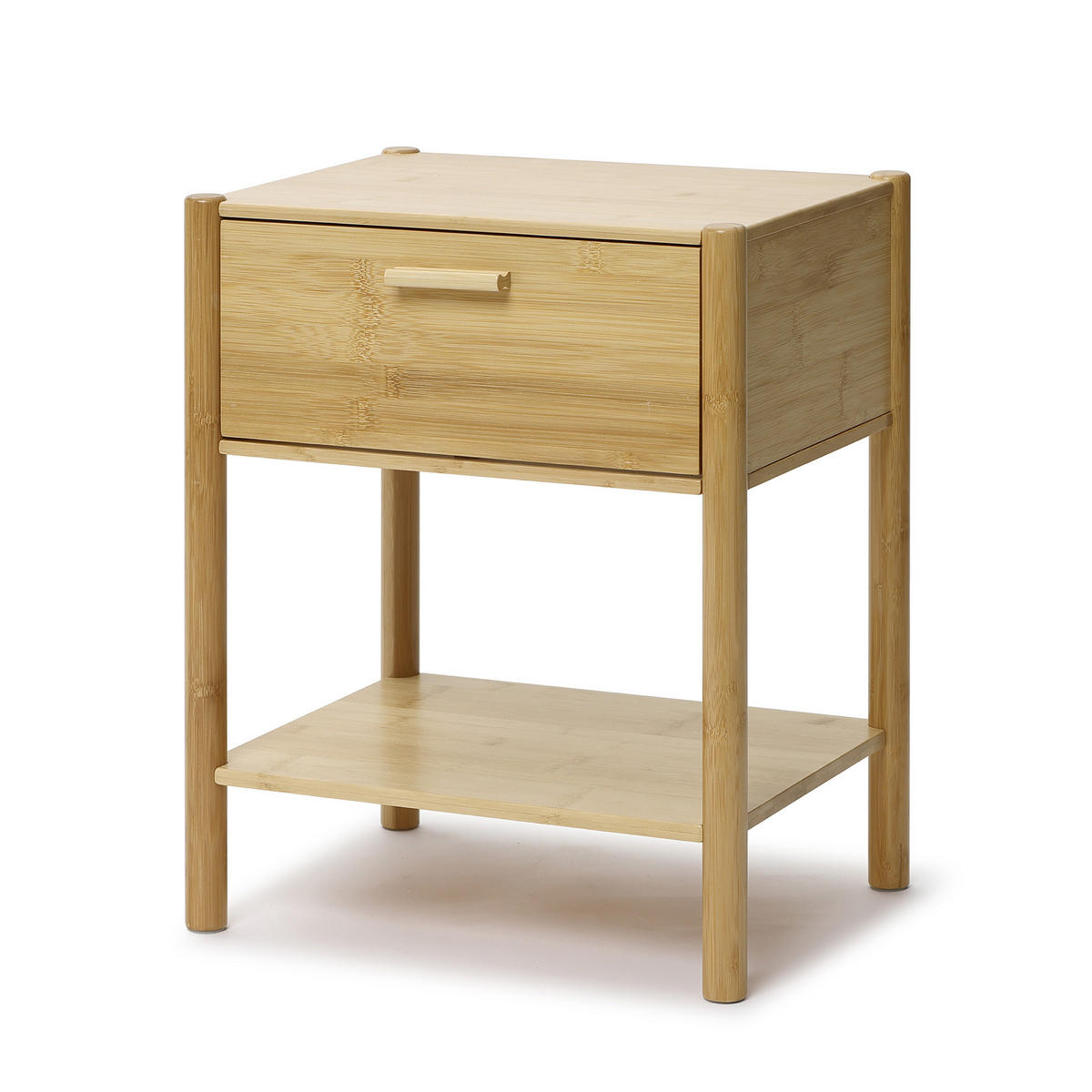 NACHTTISCH modern mit Schublade, Beistelltisch Bambus | B40 × T30 × H50 cm - Braun, Holzwerkstoff (40/50/30cm) - Hometopia