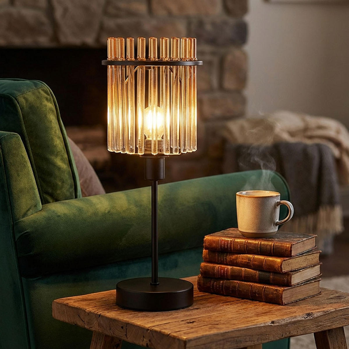 LED TISCHLEUCHTE Metall Orange - Orange, Glas (15/15/37.5cm) - Globo Lighting