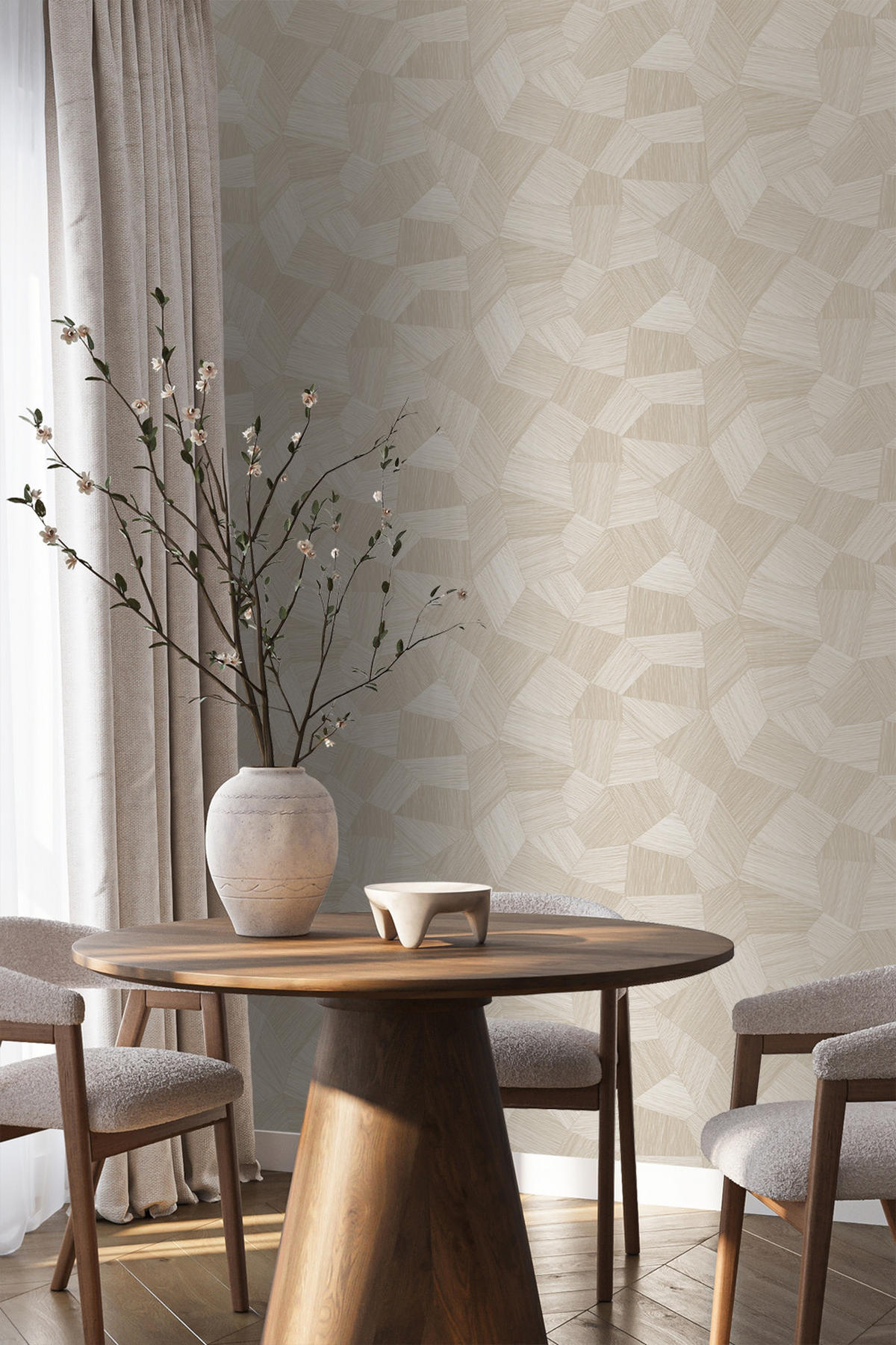 TAPETE 3D-Muster 53 cm x 10.05 m - Beige, Papier (53/1000cm) - Origin Wallcoverings