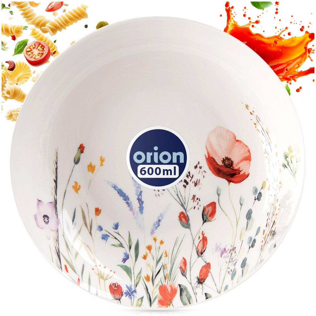 SUPPENTELLER Maki Wildblumen weiß - Weiß, Keramik (20.5/20.5/3.7cm) - Orion 