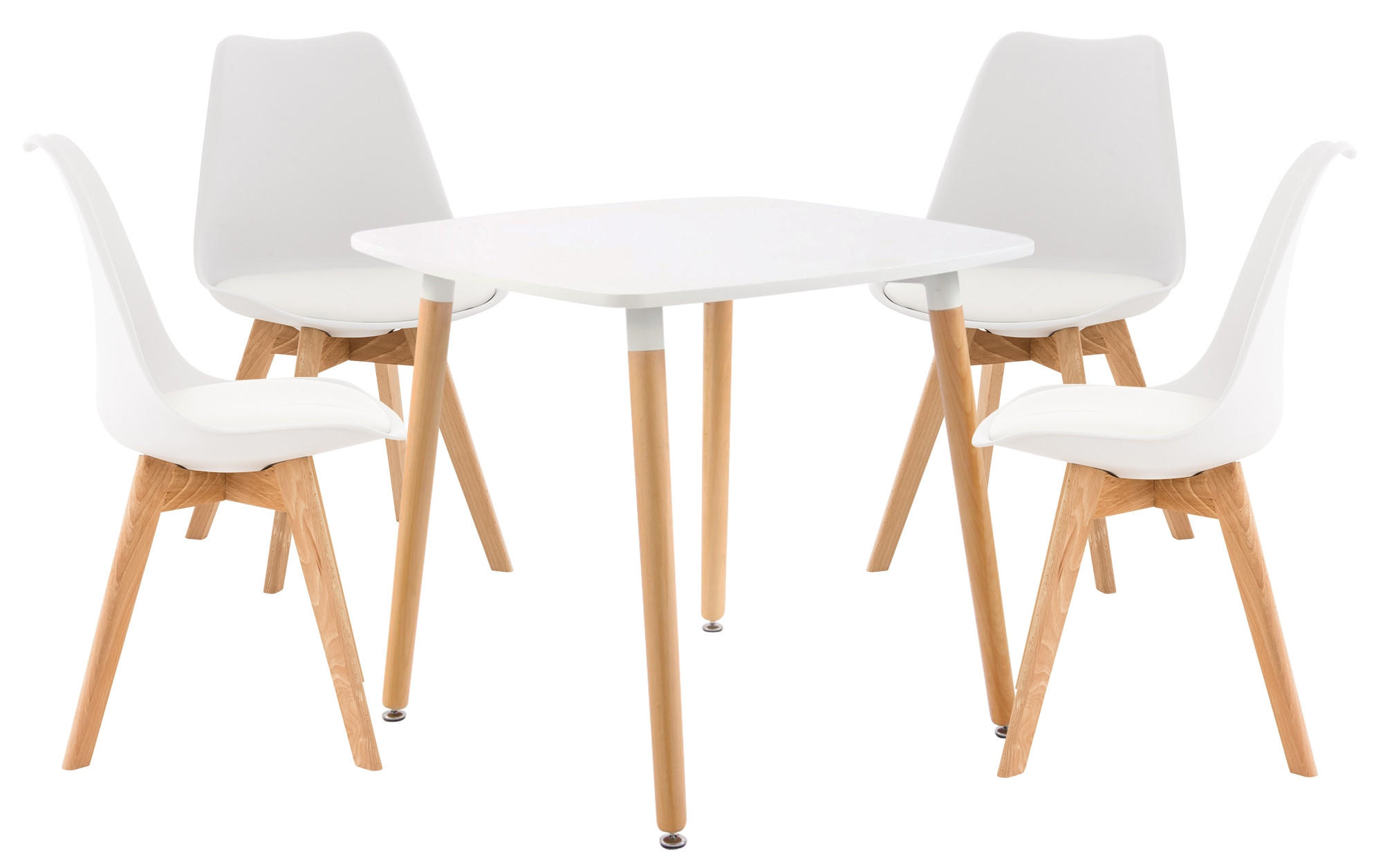 TISCHGRUPPE Holz weiß - Weiß, Holz (130/83/130cm) - CLP