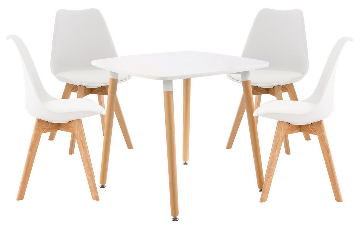 TISCHGRUPPE Holz weiß - Weiß, Holz (130/83/130cm) - CLP