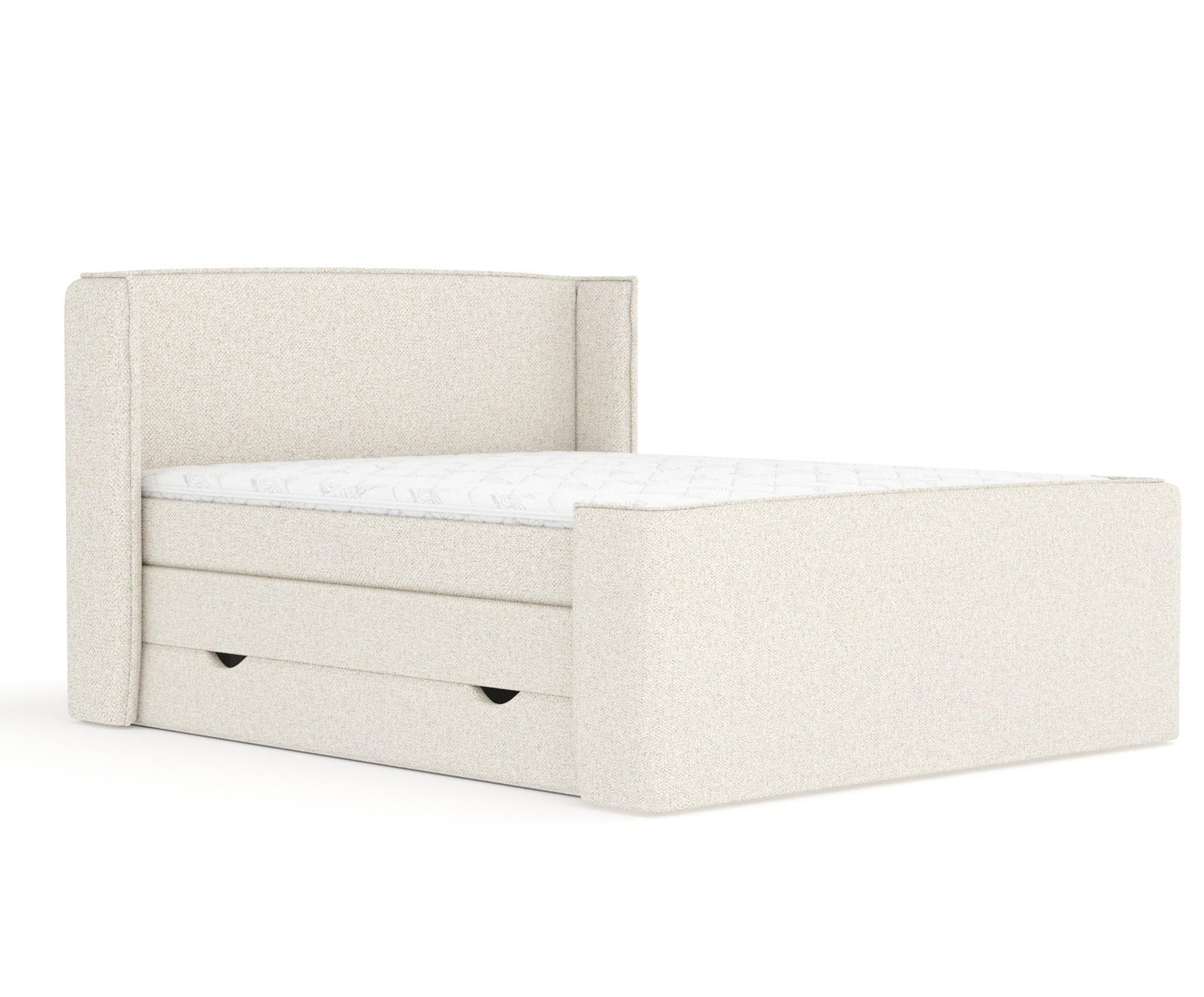 BOXSPRINGBETT Freeland Creme 160/200 cm mit Matratze und Topper - Creme/Schwarz, Holz/Holzwerkstoff (160/200cm) - Maison de Reve