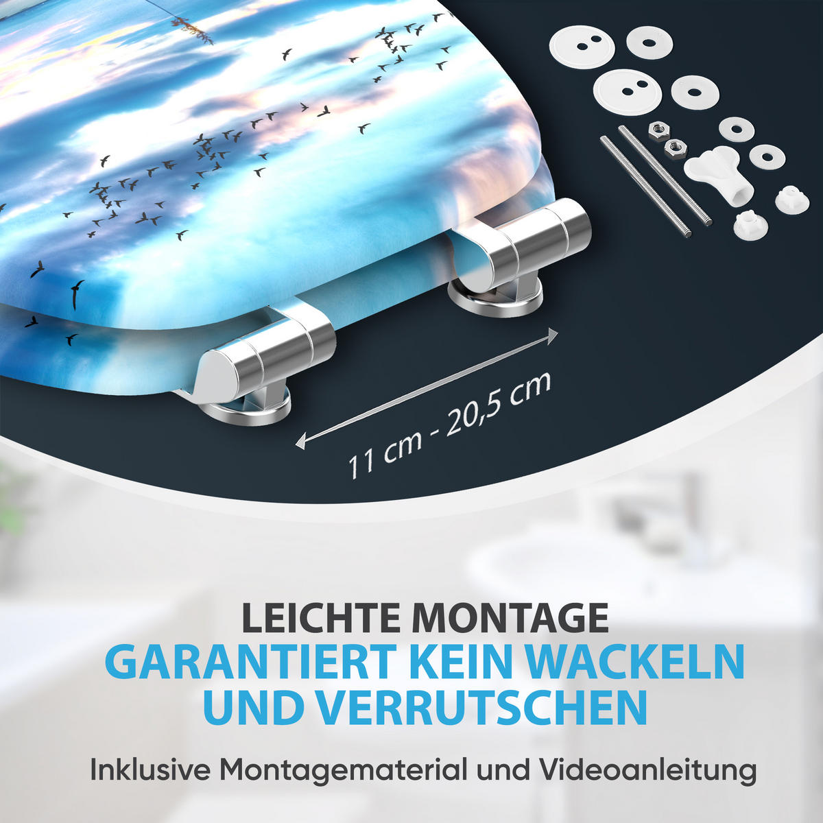 WC-SITZ mit Absenkautomatik Sunset - Blau, Holzwerkstoff (38/6/47cm) - Sanilo