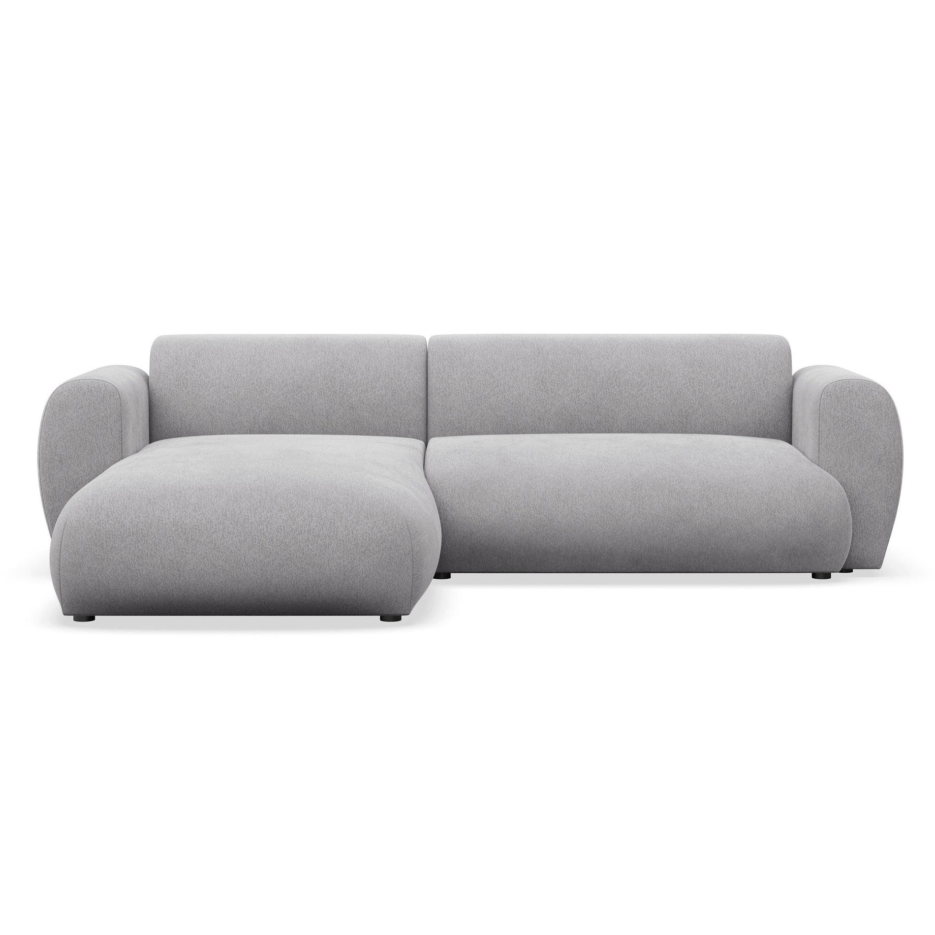 ECKSOFA Emia Grau links - Schwarz/Grau, Kunststoff/Textil (262/156cm) - Selsey