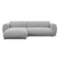ECKSOFA Emia Grau links - Schwarz/Grau, Kunststoff/Textil (262/156cm) - Selsey