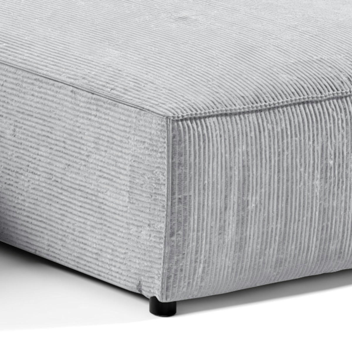 PANORAMASOFA Isaac 5 Sitzplätze Hellgrau - Grau, Holzwerkstoff (398/85/185cm) - Petits-meubles