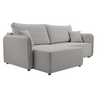 ECKSOFA Malody, Seite: Links - Hellgrau/Schwarz, Holz/Kunststoff (227/147cm) - MIRJAN24