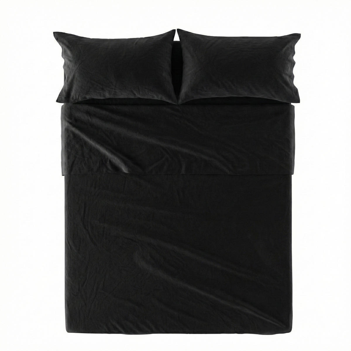 OBERBETTLAKEN basic 160x270 cm schwarz - Schwarz, Textil (160/270cm) - Happy Friday