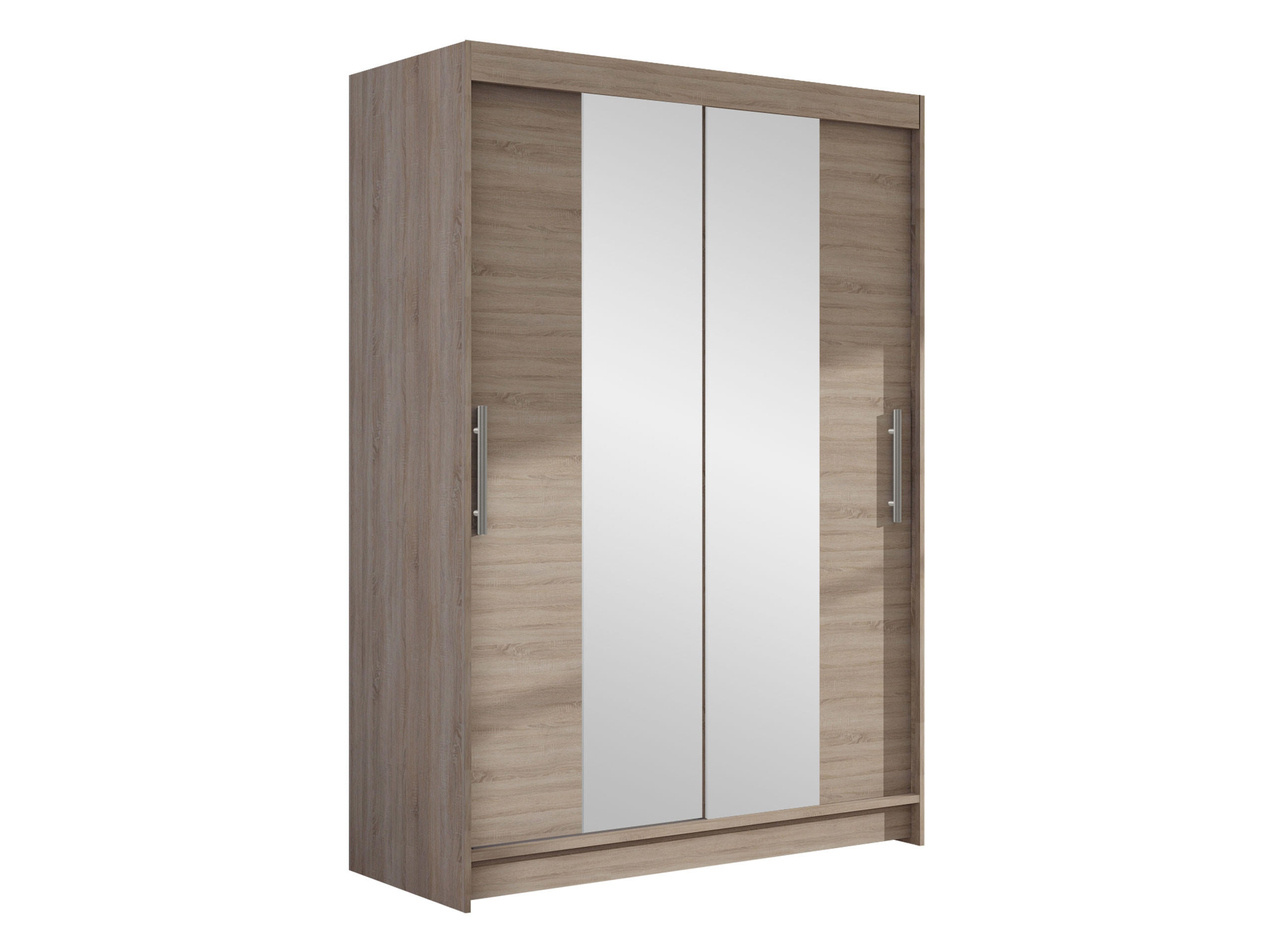 KLEIDERSCHRANK Miami II - Silberfarben/Trüffeleichefarben, Holzwerkstoff/Kunststoff (120/200/58cm) - MIRJAN24
