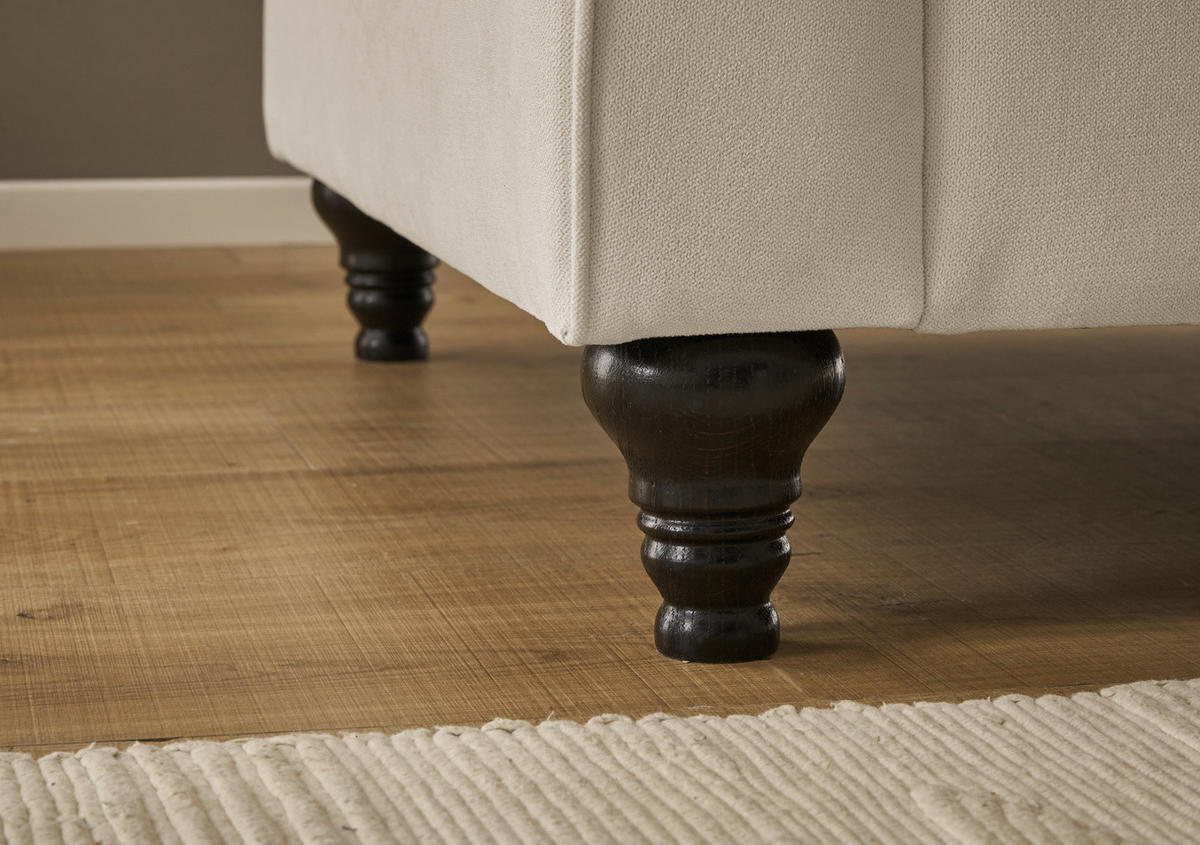 SESSEL beige Landhaus, Loungesessel 110 cm - Beige/Braun, Holz/Textil (110/95/100cm) - Furn.Design