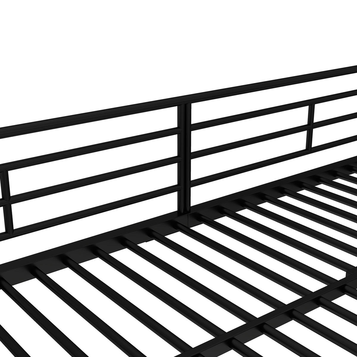ETAGENBETT 90/200 cm in Schwarz mit Schuhablage und zwei Schränken - Schwarz, Metall (90/200cm) - OKMYHOME