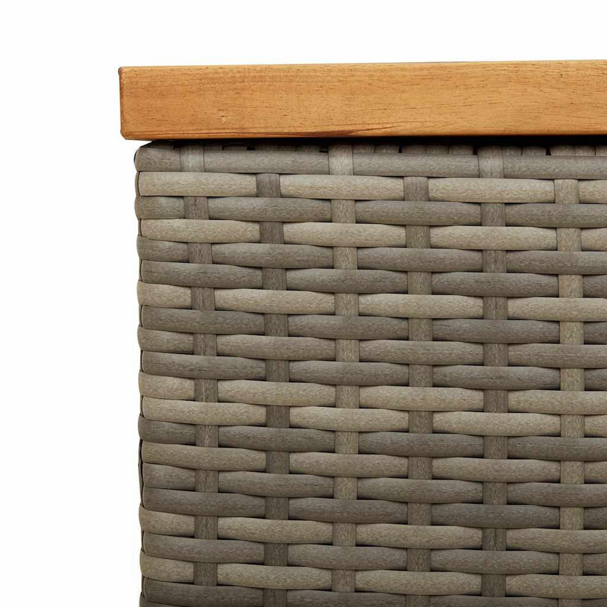 GARTENTRUHE Grau 110/50/54 Cm Poly Rattan Akazienholz - Grau, Kunststoff (50/54/110cm) - vidaXL