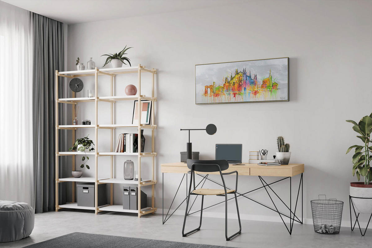 ACRYLBILD HANDGEMALT 120/60 cm - Grau, Holz/Textil (120/60cm) - KUNSTLOFT