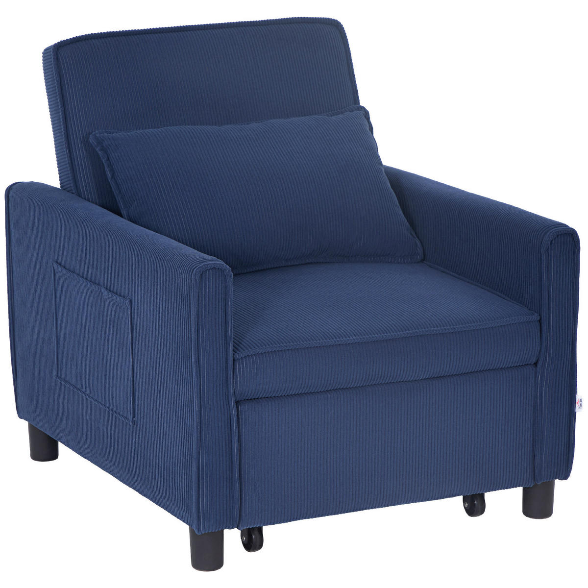 SCHLAFSESSEL, 3-in-1 , Kord, Blau - Blau, Kunststoff (84/81/74cm) - HOMCOM