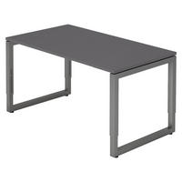 SCHREIBTISCH Serie-R 80/140/74 cm in Graphitfarben/Graphitfarben - Graphitfarben, Holzwerkstoff (80/140/74cm) - bümö