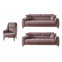 SITZGARNITUR Regina, Braun Stellvariante 3+3+1 - Braun, Holzwerkstoff/Kunststoff (243/85/95cm)