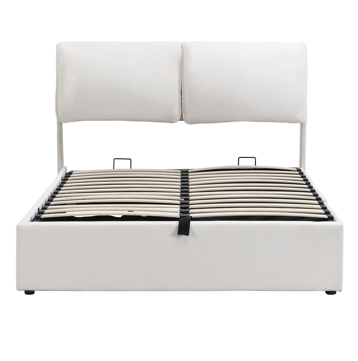 POLSTERBETT 160/200 cm aus Leinen mit Stauraum Ladestation und verstecktem Becherhalter Beige - Beige, Textil (160/200cm) - Modenvie