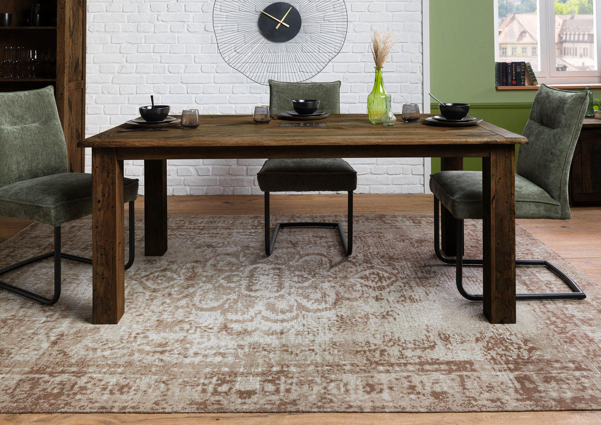 ESSTISCH Mango 160x90x76 braun lackiert RAILWAY #4000 - Braun, Holz (90/160/76cm) - Massivmoebel24