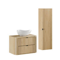 KÚPEĽŇOVÝ NÁBYTOK 80.4cm Mila 2-dielna súprava Svetlý dub - hnedá, kompozitné drevo (80.4/54/46cm) - Petits-meubles