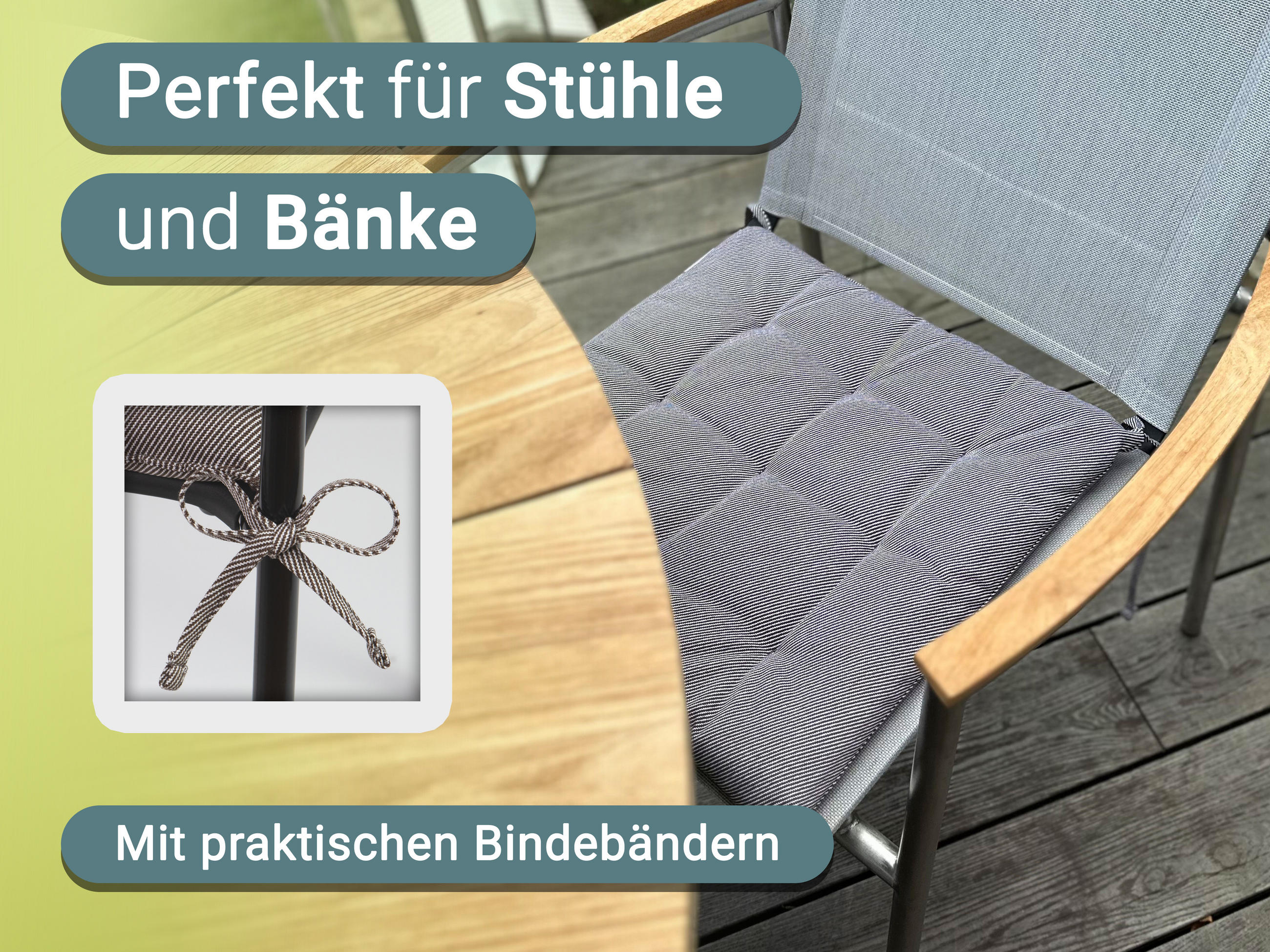 STUHLKISSEN, 4er-Set, 40x40 cm, 100% Polyester, zweifarbig - Graubraun, Textil (40/40/3cm) - Zollner