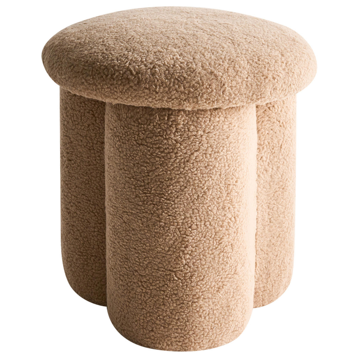 POUF Beige Carrington - Beige, Textil (40/45/40cm) - Beliani