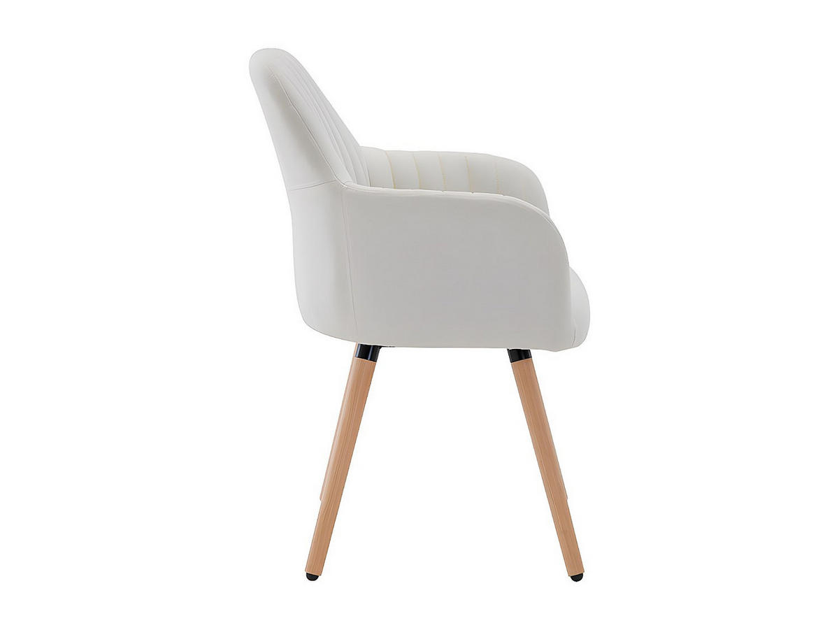 STUHL - 56cm x 58cm - Polyester - cremefarben - ELEANA - Creme, Textil (56/85/58cm) - Vente-Unique