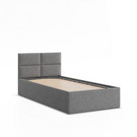 POLSTERBETT MIT KOPFTEIL 90x200 mit Bettkasten BORGO, Grau - Dunkelgrau, Textil (90/200cm) - Mebligo
